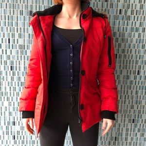 Red Puffer/Ski Jacket with 20% down filling